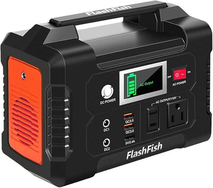 Estación de Energía FlashFish 200W Salida 110V Carga Rápida