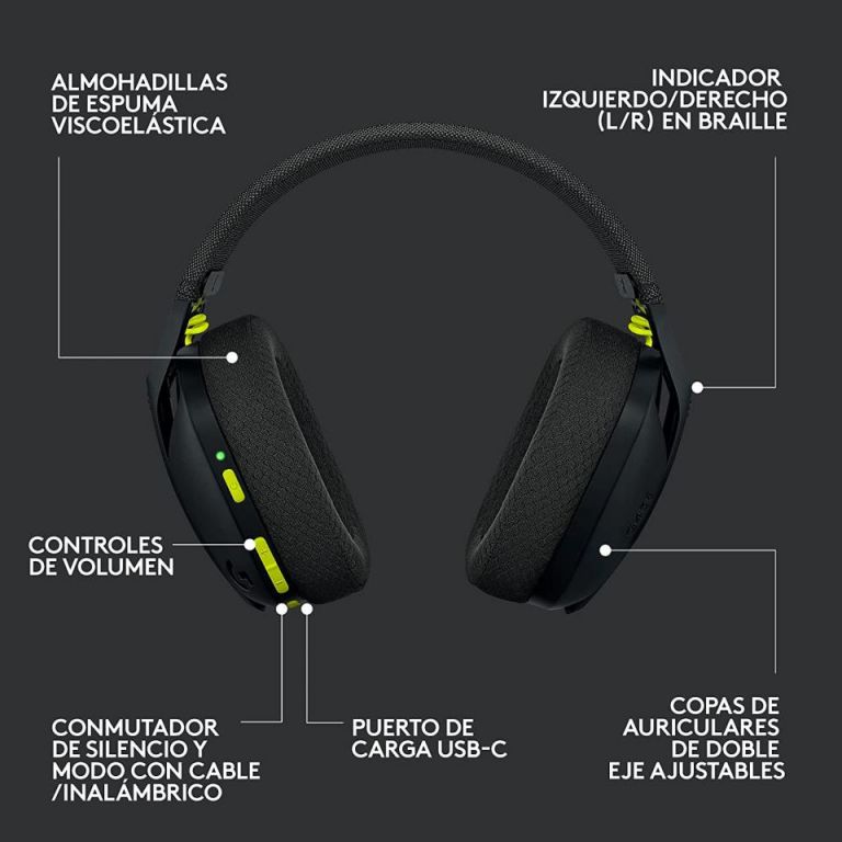 Audífonos Gaming Cableado y Bluetooth Logitech G435