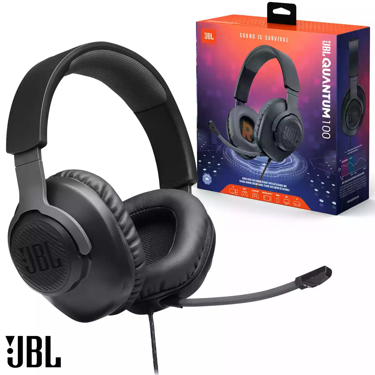 Audífonos Gamer JBL Quantum 100 Super Bass